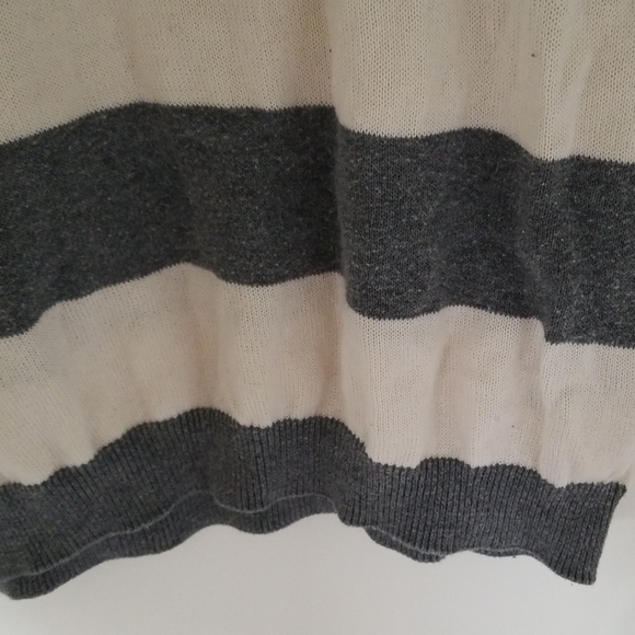 Oversize Multistripes Boat Neck Knit Sweater - Picture 2 of 5